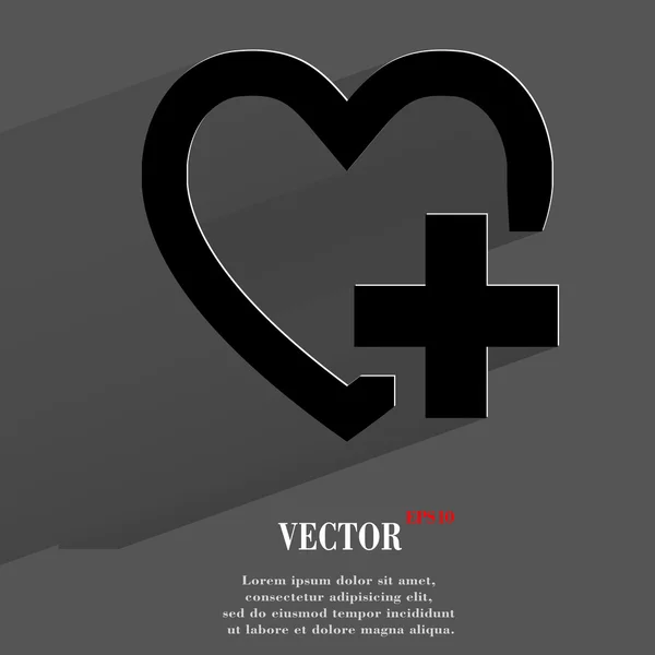 Icona del cuore. design moderno e piatto — Vettoriale Stock