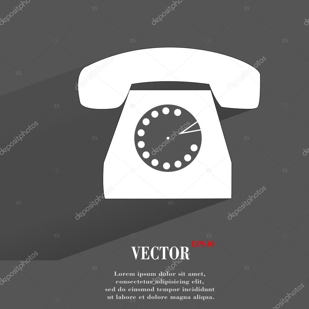 Retro telephone icon. flat modern design