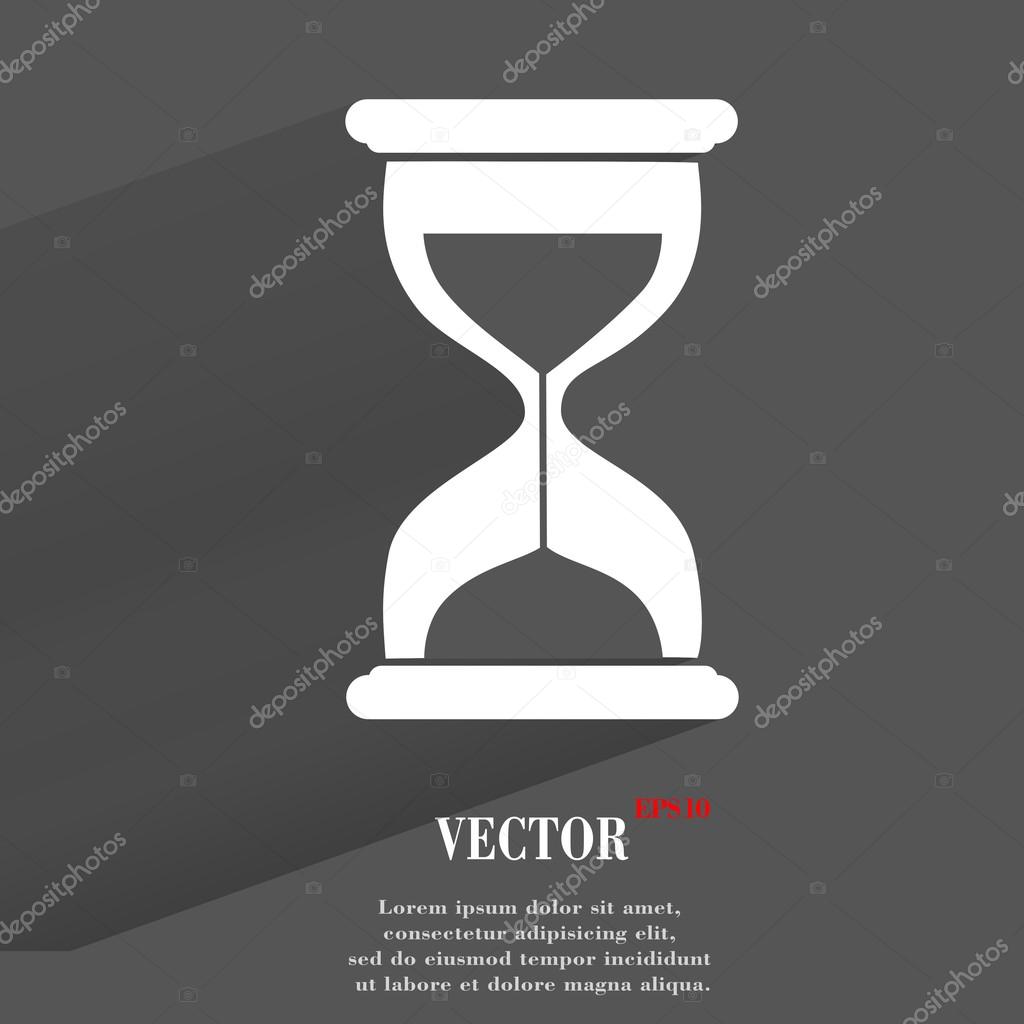 Sand clock. Glass timer icon. flat modern design