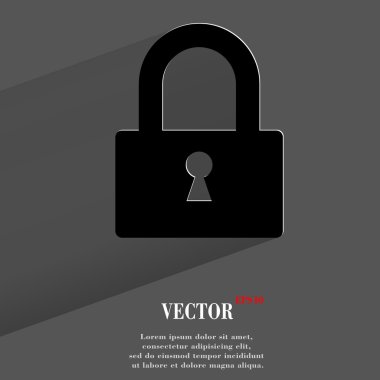 asma kilit simgesi. düz modern tasarım