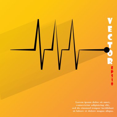 Kalp ritmi simgesi. düz modern tasarım