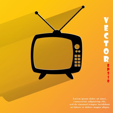 Retro tv simgesi. düz modern tasarım