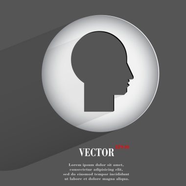 Baş simge silüeti. düz modern tasarım