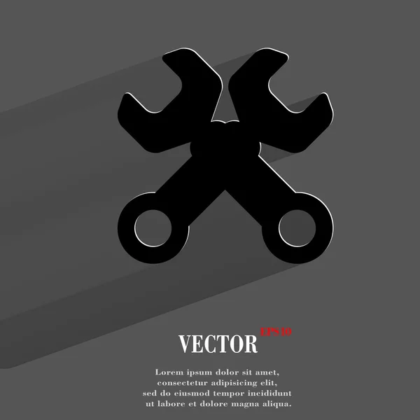 Llave. herramienta para trabajar icono. diseño moderno plano — Vector de stock