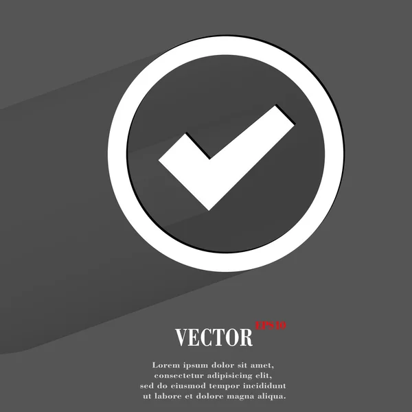 Marca de verificación icono. diseño moderno plano — Vector de stock