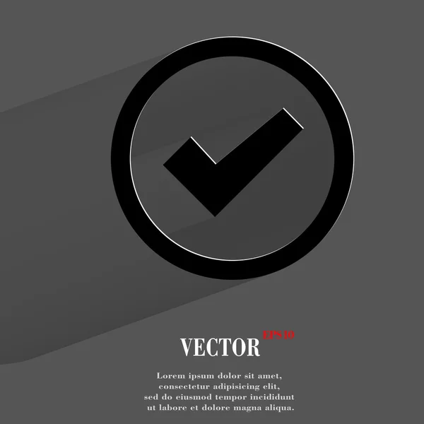 Marca de verificación icono. diseño moderno plano — Archivo Imágenes Vectoriales