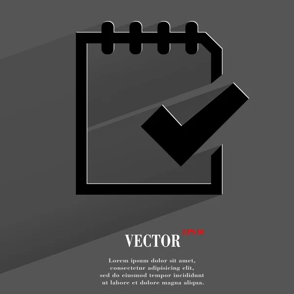 Papel del bloc de notas Icono de documentos. diseño moderno plano — Vector de stock