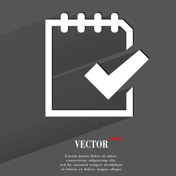 Papel del bloc de notas Icono de documentos. diseño moderno plano — Vector de stock