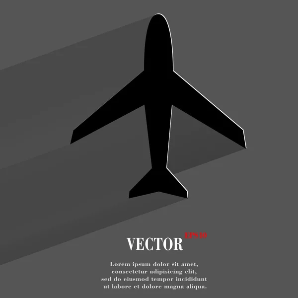 Icono de avión. diseño moderno plano — Vector de stock