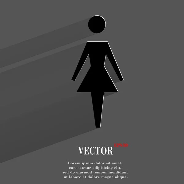 Mujer icono del baño. diseño moderno plano — Vector de stock