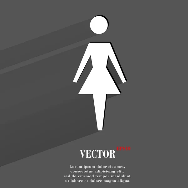 Woman restroom icon. flat modern design — Stock Vector