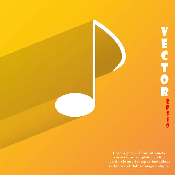 Elementos musicales notas icono web, diseño plano — Vector de stock