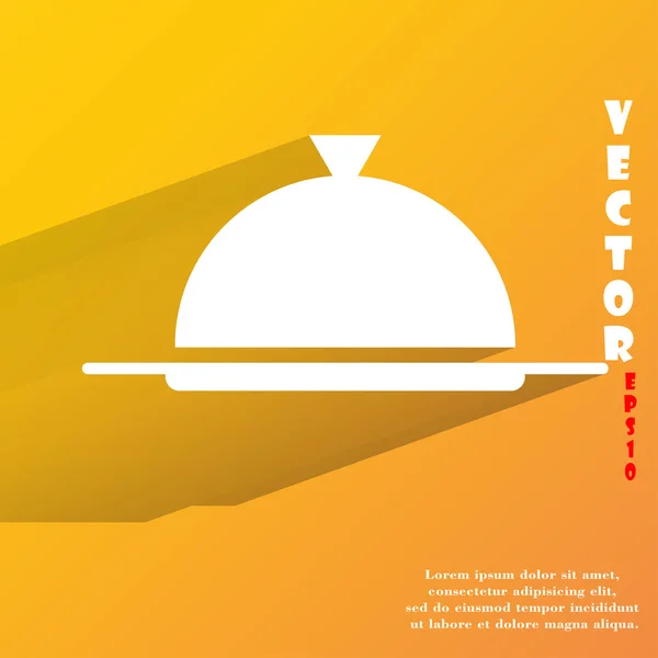 Restaurant cloche icon. flat modern design — Stock Vector