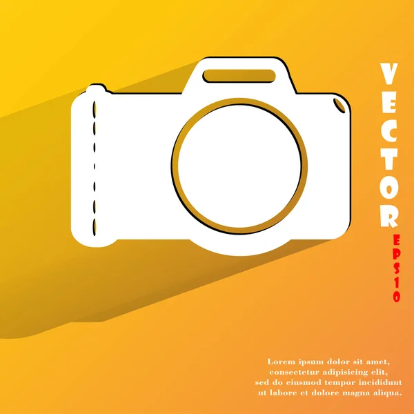 Icona della fotocamera fotografica. design moderno e piatto — Vettoriale Stock