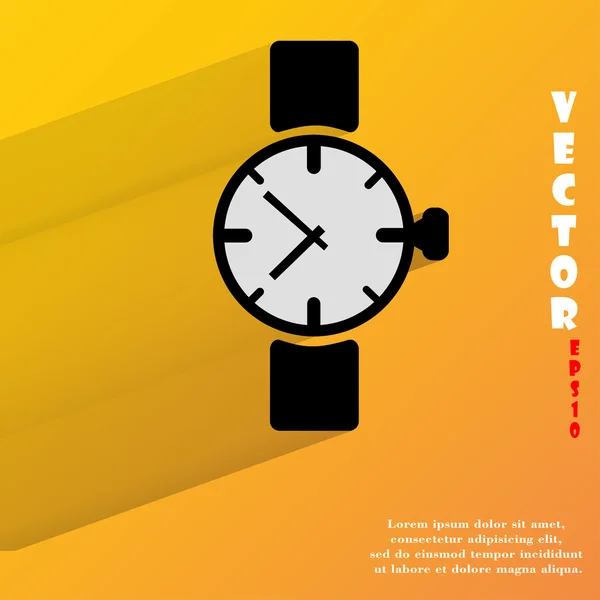 Mira, icono del reloj. diseño moderno plano — Vector de stock