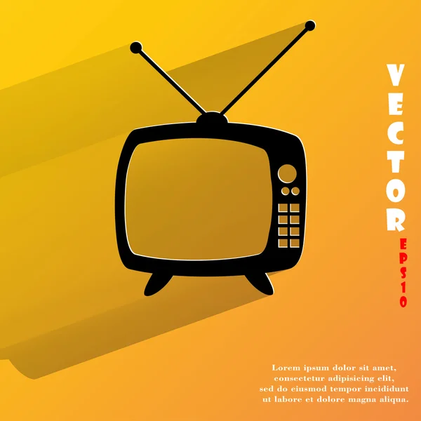 Icône TV rétro. design moderne plat — Image vectorielle