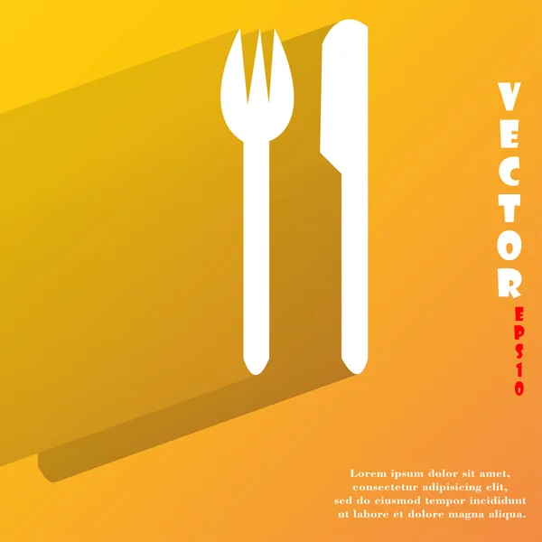 Cutlery, knife, fork icon. flat modern design — Stock Vector