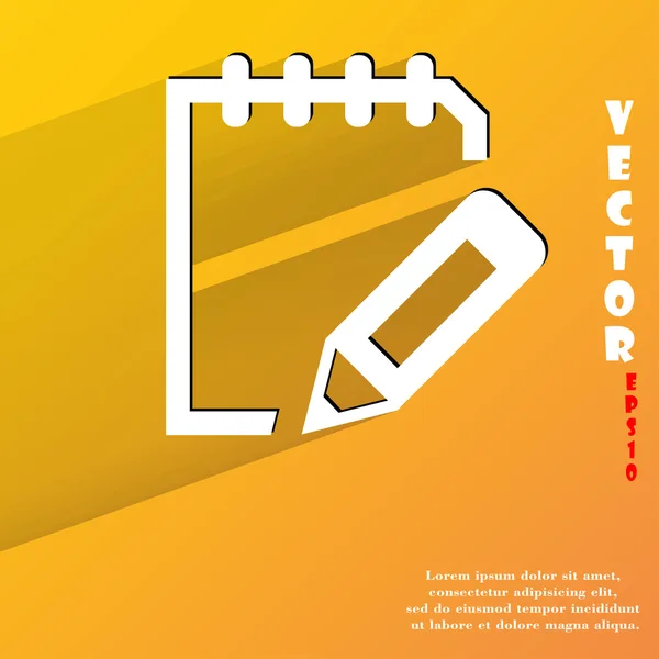 Anteckningsblock papper dokument ikon. platt modern design — Stock vektor