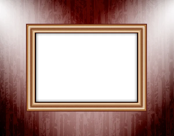 Blanco frame op een gekleurde wand verlichting spots — Stockfoto