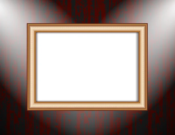 Blank frame on a colored wall lighting spotlights — Stock Photo, Image