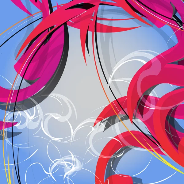 抽象的なカラフルな背景。モダンなデザインのパターン。赤、黄色、ピンク、紫、明るいライン — ストック写真