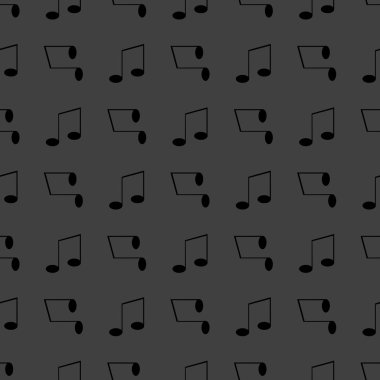 Müzik öğelerini notları web simgesi. düz tasarım. Dikişsiz desen gri.