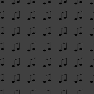 Müzik öğelerini notları web simgesi. düz tasarım. Dikişsiz desen gri.