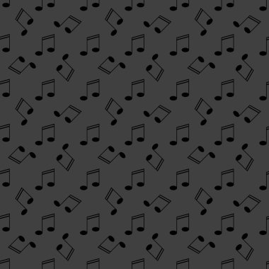 Müzik öğelerini notları web simgesi. düz tasarım. Dikişsiz desen gri.