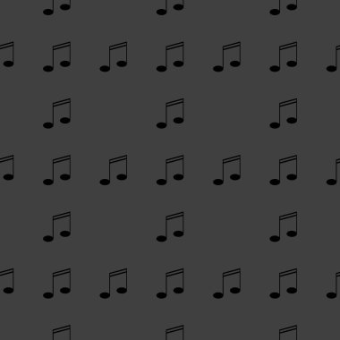 Müzik öğelerini notları web simgesi. düz tasarım. Dikişsiz desen gri.