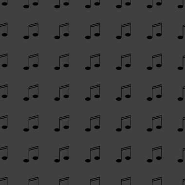 Müzik öğelerini notları web simgesi. düz tasarım. Dikişsiz desen gri.
