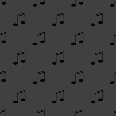 Müzik öğelerini notları web simgesi. düz tasarım. Dikişsiz desen gri.