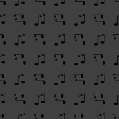 Müzik öğelerini notları web simgesi. düz tasarım. Dikişsiz desen gri.