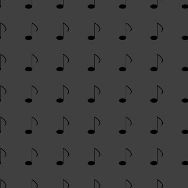 Müzik öğelerini notları web simgesi. düz tasarım. Dikişsiz desen gri.
