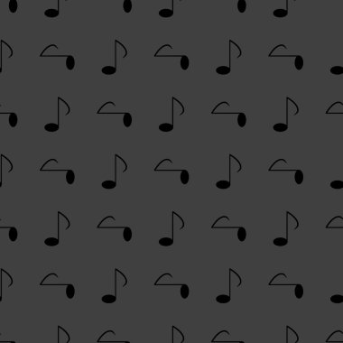 Müzik öğelerini notları web simgesi. düz tasarım. Dikişsiz desen gri.