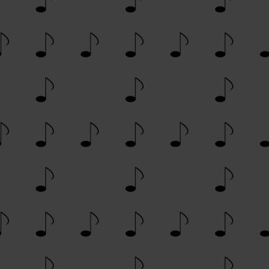 Müzik öğelerini notları web simgesi. düz tasarım. Dikişsiz desen gri.