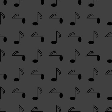 Müzik öğelerini notları web simgesi. düz tasarım. Dikişsiz desen gri.