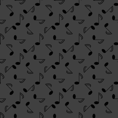 Müzik öğelerini notları web simgesi. düz tasarım. Dikişsiz desen gri.