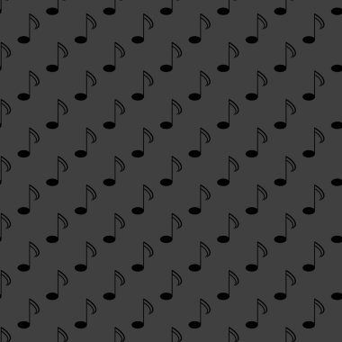 Müzik öğelerini notları web simgesi. düz tasarım. Dikişsiz desen gri.