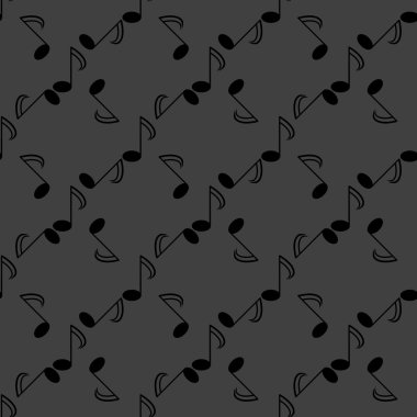 Müzik öğelerini notları web simgesi. düz tasarım. Dikişsiz desen gri.