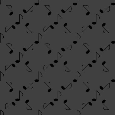 Müzik öğelerini notları web simgesi. düz tasarım. Dikişsiz desen gri.