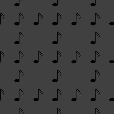 Müzik öğelerini notları web simgesi. düz tasarım. Dikişsiz desen gri.
