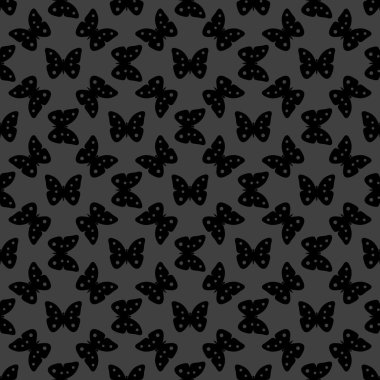 Kelebek web simgesi. düz tasarım. Dikişsiz desen gri.