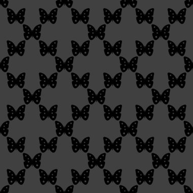 Kelebek web simgesi. düz tasarım. Dikişsiz desen gri.