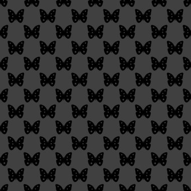 Kelebek web simgesi. düz tasarım. Dikişsiz desen gri.