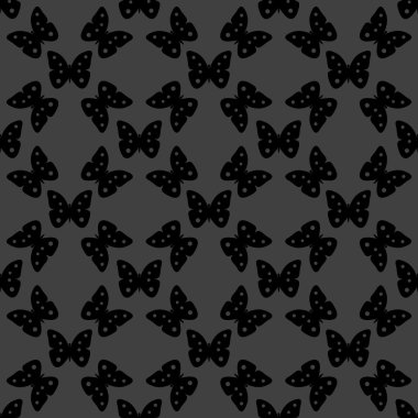 Kelebek web simgesi. düz tasarım. Dikişsiz desen gri.