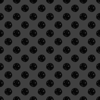 Pizza web simgesi. düz tasarım. Dikişsiz desen gri.