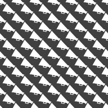 megafon, yüksek sesle hailer web simgesi. düz tasarım. Dikişsiz desen gri.