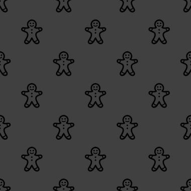 gingerbread web simgesi. düz tasarım. Dikişsiz desen gri.