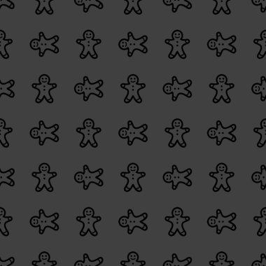 gingerbread web simgesi. düz tasarım. Dikişsiz desen gri.