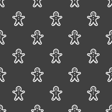gingerbread web simgesi. düz tasarım. Dikişsiz desen gri.